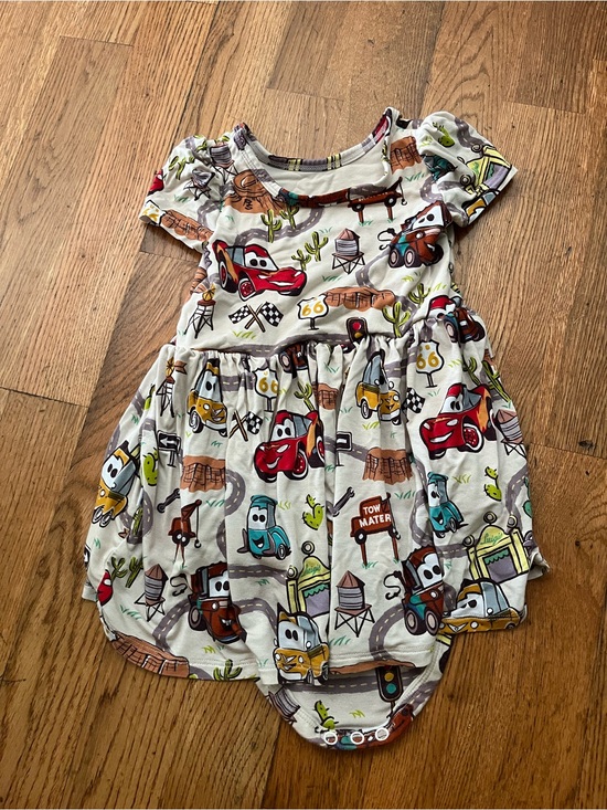Little Sleepies Other - Little Sleepies White Dress with Multicolor Car Print